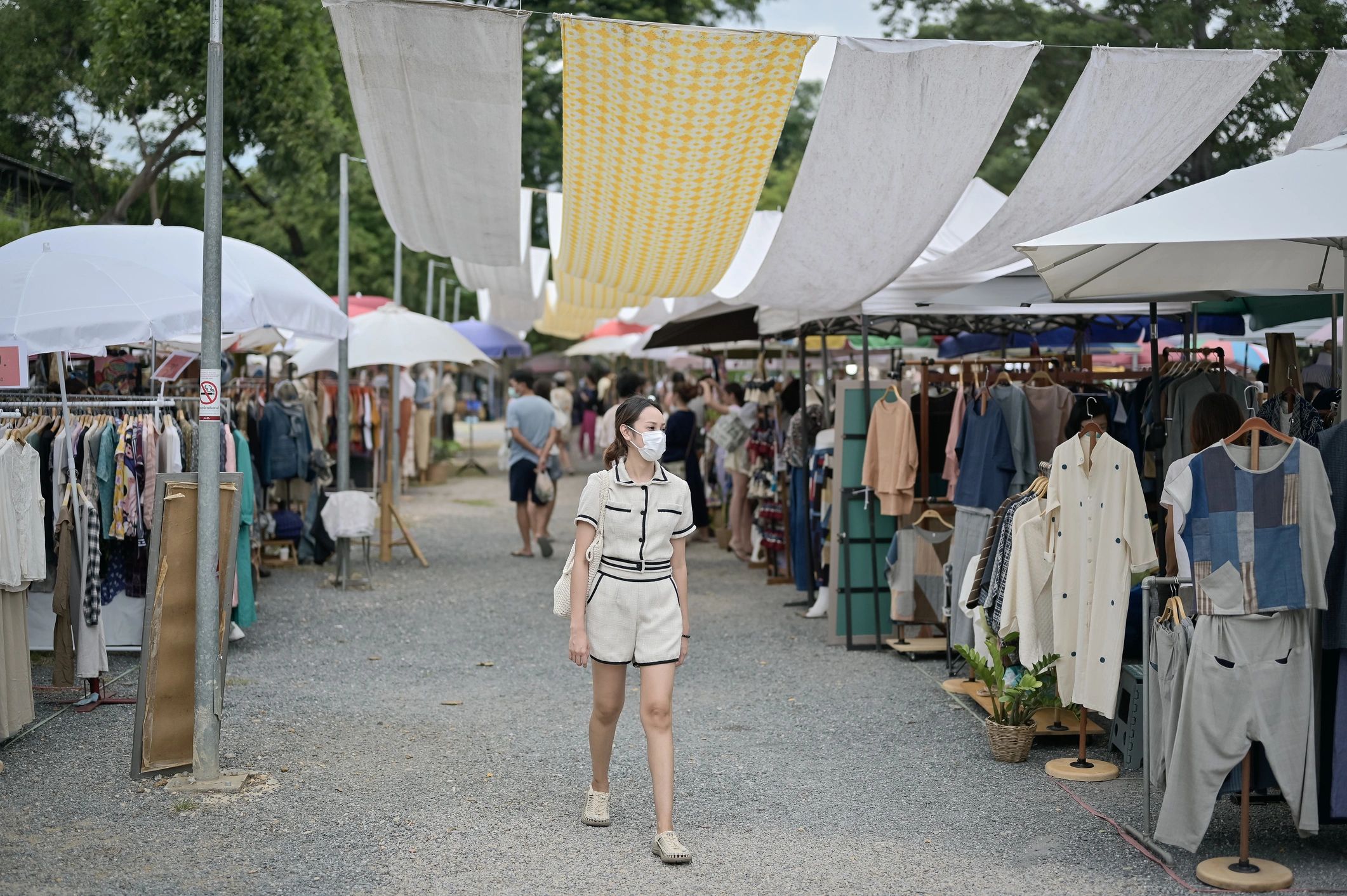 Night market walkway in Chiang Mai