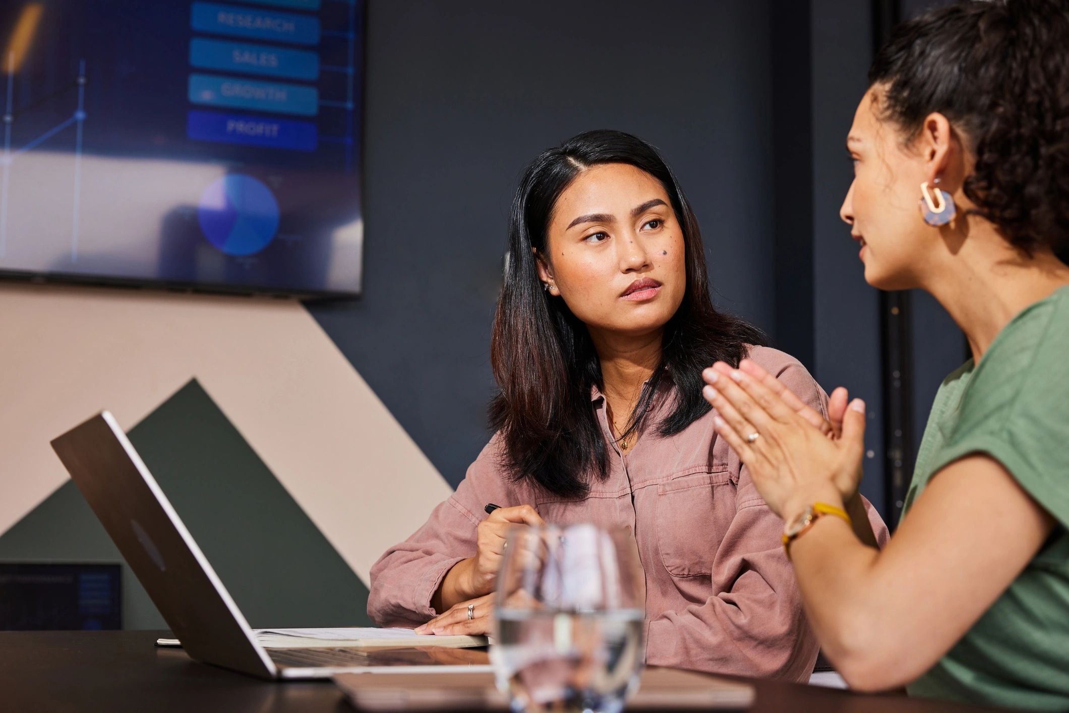 Consultation meeting with laptop and discussion